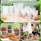 Self Watering Plant Pots, 3.5'', Transparent, 72 Pcs - Image 4