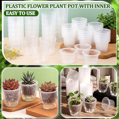 Self Watering Plant Pots, 3.5'', Transparent, 72 Pcs - Image 4