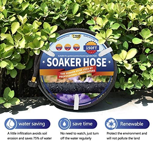 3 Pack Soaker Hose 25 FT, 1/2’’ Diameter Heavy Duty Soaker Hoses 75 FT for Garden Beds To Save 70% Water, Short Drip Soaker Hose for Vegetable Beds (3 Pack 25 FT) - Image 5