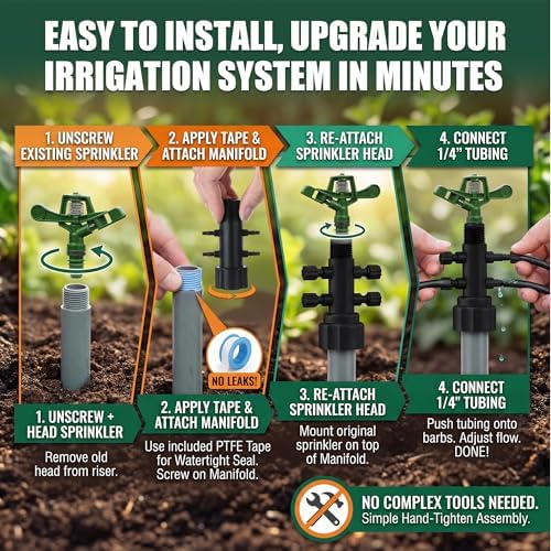 10 Pack 9 Port Drip Irrigation Manifold with Filter - Image 4