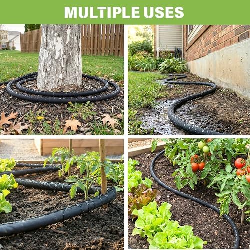 Soaker Hose 100 FT, Flat Soaker Hose for Garden, Water-Saving, 50ft 2 pack - Image 4