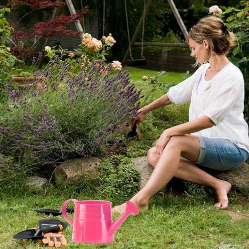 Galvanized Shower Bucket Tinplate Watering Kettle Small Flower Pot Indoor Outdoor Watering Can Garden Container with Handle (I, One Size) - Image 3