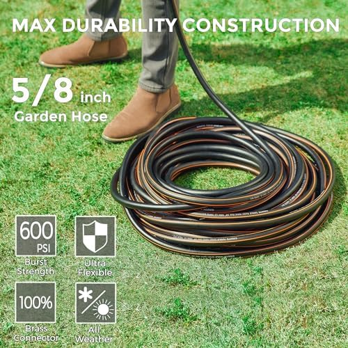 Giraffe Tools Garden Hose 50ft x 5/8",Lightweight Hybrid Hose with Swivel Handle and Short Leader Garden Hose 10 ft x 5/8",Heavy Duty&No-Kink,Leakroof Gardening Hose with Male to Female Fittings - Image 2