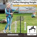 S AFSTAR Garden Hose Holder Stand, Not Water Hose Holder Freestanding with 3 Anchor Points, Fit to 150ft Water Pipes, Heavy Duty Metal Hose Hanger Freestanding for Outside Yard Lawn (Hose Not Included) - Image 2
