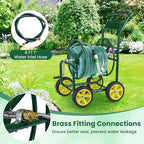 Goplus Garden Hose Reel Cart, 300 ft 5/8" or 400 ft 1/2", Heavy-Duty Metal Hose Cart w/ 4 Wheels, Storage Basket, Portable Water Hose Organizer for Yard Planting Lawn - Image 3