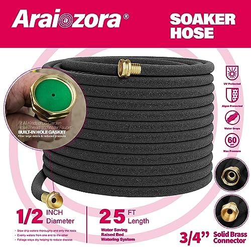 Soaker Hose 25FT 5/8 Inch, Heavy Duty Leakproof Drip Irrigation Hose for Deep Watering Garden, Flower Beds & Landscaping - Image 2