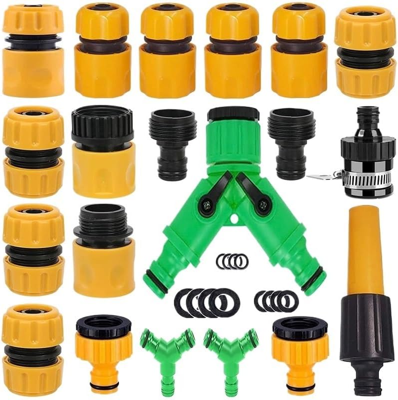 22/31 Pcs Garden Hose Connector Set Connector End 3 Tap Extender Hose Quick Connectors Repair Joint Pipe Irrigation Accessories(22 Pcs) - Image 2