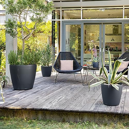 LECHUZA Classico Color 35 Slate, Self-Watering Round Planter, D13.8 H11.8 in, Slate Matt - Image 6