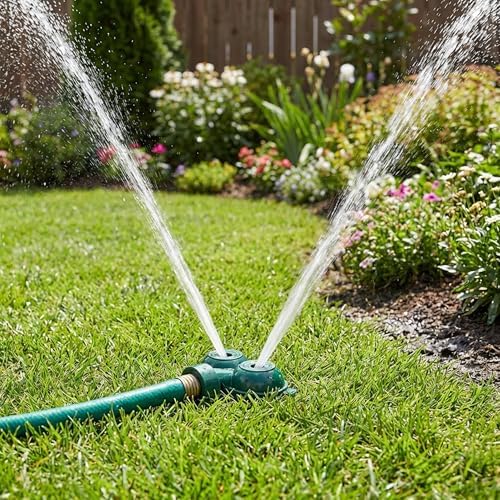 6 Pcs Twin Spot Stationary Sprinkler, Metal Dual Circle Sprinkler Head - Image 5