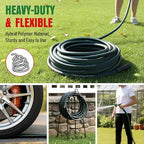 Garden Hose 100 ft x 5/8" with Nozzle, Water Hose Heavy Duty Flexible, Lightweight Kink-less Hybrid Hose with Swivel Handle, Male to Female Fittings (Green, 100FT) - Image 6