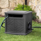 150 ft Hose Reel with Sliding Track Hose Guide, Outdoor Hose Storage with Crank Handle for 5/8 Inch Hose, Gray - Image 2