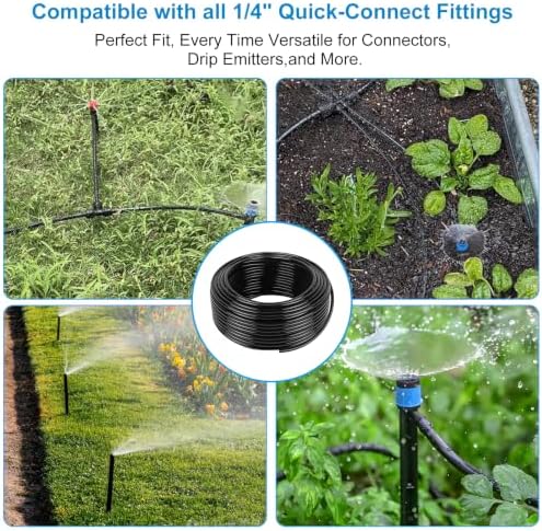 100FT 1/4 Inch Drip Irrigation Tubing with 20 Pack Tees - Image 6