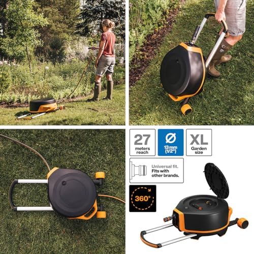 Fiskars Waterwheel XL with Wheels, All-Inclusive Watering Set, 27 m Total Reach, Automatic Rolling, Garden Hose in Universal Size (Diameter 13 mm), Universal Tap Connector, X-Series, 1067548 - Image 3