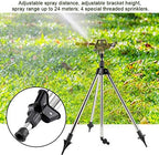 Gavigain Sprinkler on Tripod Base, Metal Pulsating Telescoping Sprinkler with Stakes, 1/2" Connector & Extension Legs for Lawn Yard Garden - Image 2