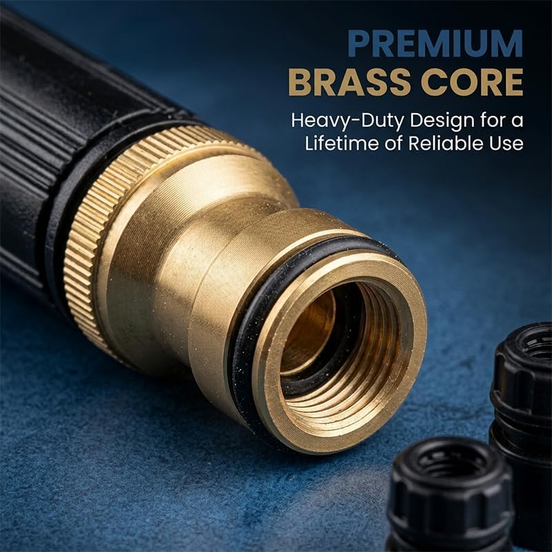 Sakerplus Hose Nozzle Pressure Washer Hose Attachment Pressure Washer Nozzle, Heavy Duty Adjustable Twist Jet Sweeper Nozzle, Adjustable Metal Garden Hose Nozzle for Driveway, Car, Yard (2) - Image 5