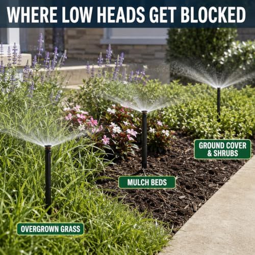 5 Inch Sprinkler Riser Extensions, 8 Pack ABS Sprinkler Head Extenders Compatible with Rain Bird 1800 Series & Hunter Pro-Spray Sprinklers, Raise Low Pop-Up Sprinkler Heads Above Grass & Mulch - Image 6