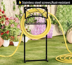 Fire Beauty Heavy-Duty Portable Garden Hose Holder with Storage Basket,80+ lbs Capacity, Modern Geometric Design, Holds 180ft 1/2" Hose,Dual Support Rods & Rustproof Screws - Image 5