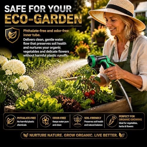 304 Stainless Steel Garden Hose 100 ft with 10-Function Spray Nozzle - Heavy Duty Metal Water Hose, Flexible & Kink Free Outdoor Hose, Dog Bite Proof Yard Hose for Outside, RV, Car Washing - Image 7