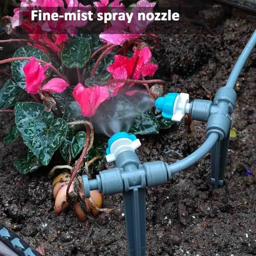 Drip Irrigation System with Water Timer(Dual System) Plug-in Quick Connection Drip Irrigation Kit 5/16“ID and 1/4 Inch Pipe Auto Watering System for Garden Spray, Greenhouse, Lawn, Potted Plants - Image 6