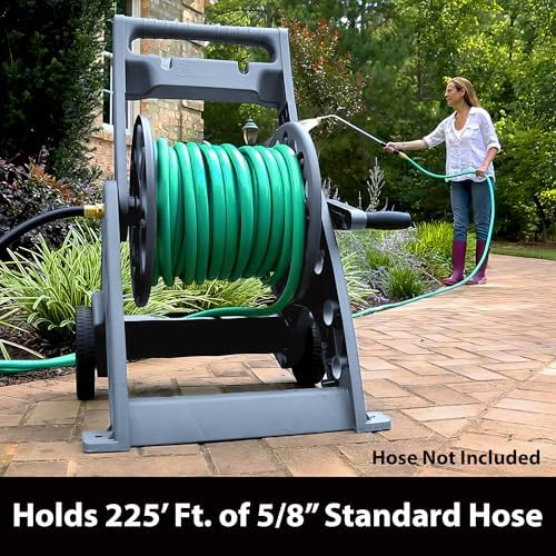 Liberty Basics 514-G Two Wheel Resin Hose Cart, Gray - Image 6