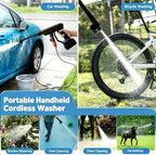 Cordless Portable Washer, Car Wash Kit, 6-in-1 Nozzle, 5 Meter Hose, 900 Max PSI Water Jet, Draw Water Anywhere, for Cars, Fences, Driveways, Home, Garden - Image 4