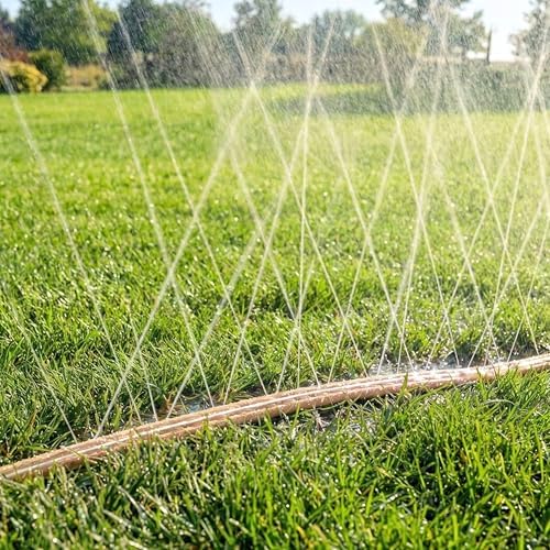 Sprinkler Soaker Hose 100 FT, Watering Hose with Holes, High-Efficiency Water-Saving Sprinklers System for Lawn and Garden with Staples 50FT × 2Pack - Image 3