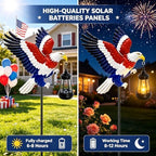 4th of July Decorations 250th anniversary Bald Eagle Solar Garden Light Outdoor Waterproof, Gift for family and friends, Stake Light with Solar Lantern,Solar Lights Yard Art Outside Patio Garden Decor - Image 2
