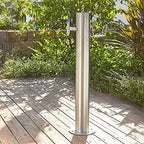 Floor-Standing Water Column with Faucet, Stainless Steel Outdoor Garden Hose Holder Anti-Freeze Cracking Vertical Water Column, Cylindrical Garden Fountain, 1/2-inch and 3/4-inch Hose Connectors - Image 4