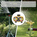 AQUASTAR Two-Zone Hose Watering Timer (Yellow), Automatic Irrigation for Lawn, Garden, Yard, Two Outlets - Image 3