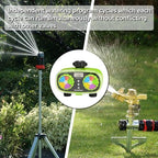 AQUASTAR Two-Zone Hose Watering Timer (Green), Automatic Irrigation for Lawn, Garden, Yard, Two Outlets - Image 3