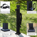 Vertical Square Garden Water Column, Outdoor Antifreeze Hose Stand Double Outlet Faucet with Spray Gun, Water Dispenser Hydrant for Irrigation and Washing(95cm/37in) - Image 5