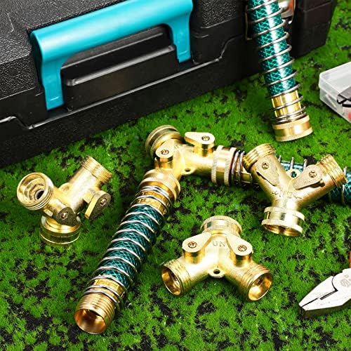 Moxweyeni 6 Pack Garden Hose Adapter, Brass Kink Protector Coil Spring - Image 6