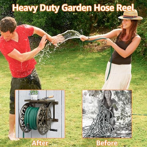GOFORWILD Wall Mount Garden Hose Reel, Holds 200-Feet of 5/8-Inch Hose - Image 5