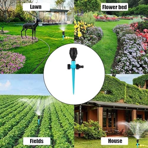 360° Rotation Auto Irrigation System Garden Lawn Sprinkler Patio,Garden Lawn Sprinkler System,Garden Sprinkler Lawn Sprinkler for Outdoor Grass Garden Yard Lawns,Coverage Diameter 65ft (4pcs) - Image 7