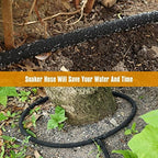 Soaker Hose 100FT 5/8" Diameter for Garden Beds Solid Brass Interface Irrigation Save 70% Water Heavy Duty Rubber Great for gardens/flower beds - Image 2