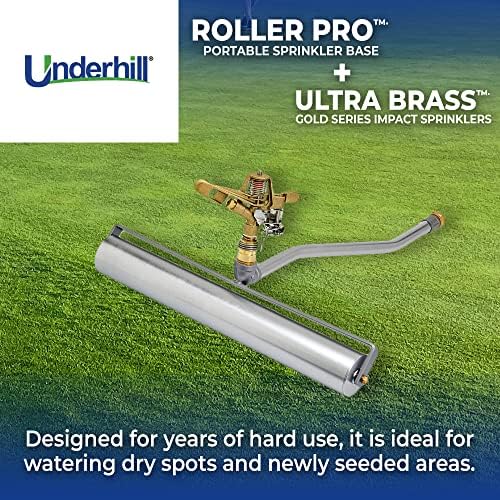 Underhill RollerPro 22-Inch Portable Sprinkler System Base with 3/4-Inch Part Circle Brass Impact Sprinkler, 1-Inch FHT x 1-Inch FPT, A-RP221-SI075P - Image 2