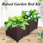 YSUEFIJO Raised Garden Bed, Outdoor Planter Box with Water Design & Drainage Holes, Vegetable Flowers Planting Raised Container, Garden Bed Kit for Backyard/Patio/Gardener - Image 2