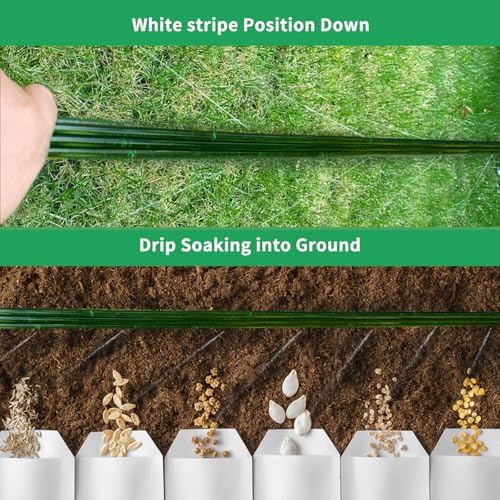Watoo 2026 Sprinkler Hose & Soaker Hose for Yard - 150FT (50 * 3) Reinforced Flat Garden Hose with Holes, Heavy Duty No-Kink Lawn Irrigation Hose (Includes Stakes, High Pressure Spray) - Image 3