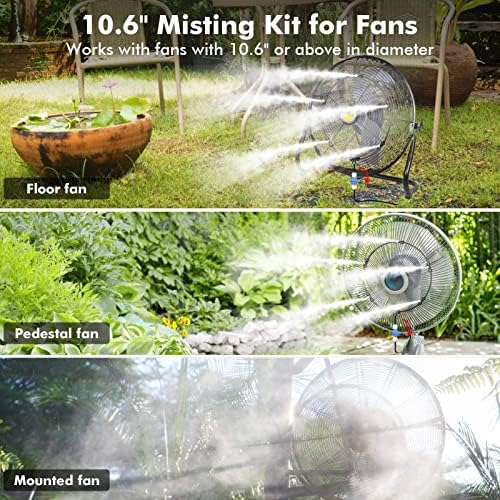 Fan Ring Mist System, Misting Cooling Ring with Brass Sprinkler Nozzles and Water Tap Adapter Fan Ring Spray Ring for Outside Patio Cooling(Metal Interface) - Image 7
