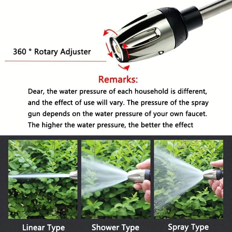 High Pressure Spray Gun & Foam Cannon 2-in-1-360° Adjustable Nozzle, Fits 3/4" US Garden Hose, for Car Washing, Pet Bathing, Yard Cleaning (Effortless Trigger Design) (green nozzle (without hose)) - Image 7