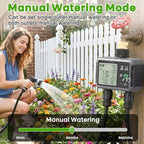 Sprinkler Timer 2 Zone, IPX5 Waterproof Programmable Water Hose Timer with Rain Delay, Child Lock, Manual Watering for Outdoor Automatic Irrigation for Garden, Lawn, Yard (AA Batteries Not Included) - Image 5