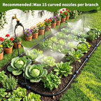 120FT Sprayer Irrigation System, Drip Irrigation Kit with 30 PCS 360° Adjustable Misting Copper Nozzles for Garden, Lawn, Patio, Greenhouse - Image 2