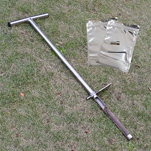 36" Soil Probe, Stainless Steel Soil Sampler Probe with Foot Pedal and Reusable Sample Bags, Soil Test Kits for Lawn Plant Garden Farm Soil Sampling by Lichtund