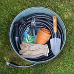 Good Directions 457 Key West Garden Hose Holder Pot, Large Capacity, Blue Verde Finish - Image 5