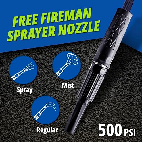 Hydrosteel 50 Ft Metal Garden Hose with Nozzle, Water Hose Made from Heavy Duty 304 Stainless Steel, Flexible, Lightweight, Crush Resistant Fittings, Non Kinking, 5/8” Diameter, 600 PSI - Image 5
