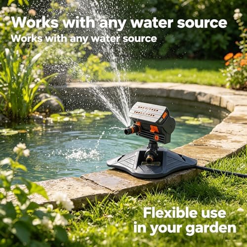 Sakerplus Adjustable Oscillating Sprinkler, Wide Coverage Lawn Sprinkler with Flow Control, 4 Spray Patterns, Dual Filtration, Metal Hose Connector for Yard Garden Grass (4set) - Image 5