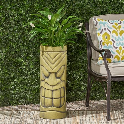 Stone Statue Urn Planter, 24 Inch, Antique Green - Image 2