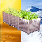 YSUEFIJO Raised Garden Bed Planter Box, Vegetable Flowers Planting Raised Container, Planter Box Indoor Rectangular, Planter Raised Beds W/Drainage Holes, for Outdoor Patio, Deck, Balcony - Image 3