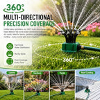 360° Multi-Directional Lawn Sprinkler for Yard & Garden, Precision Irrigation with Wide Coverage, Stable Rotating & Easy-Connect Automatic Watering System for Grass, Roof Cooling & Outdoor Fun (6pcs) - Image 3