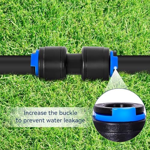 40 Pack 1/4" Drip Universal Straights Fitting Connectors,Quick Connect Universal Drip Irrigation Tubing Coupling Valve,Fitting for Sprinkler or System Parts & Connectors - Image 3